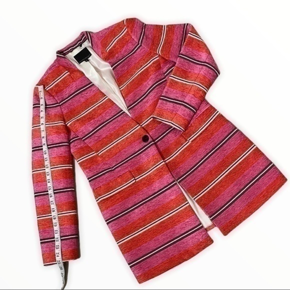 Banana Republic fuchsia orange stripe Adrianne Naval collaboration - Picture 15 of 17